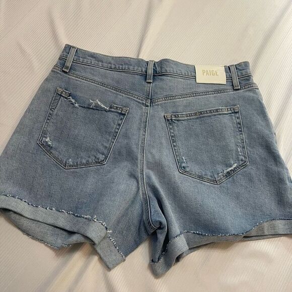 Paige Asher Rolled Cut Off Denim Shorts Size 29 - Picture 8 of 13